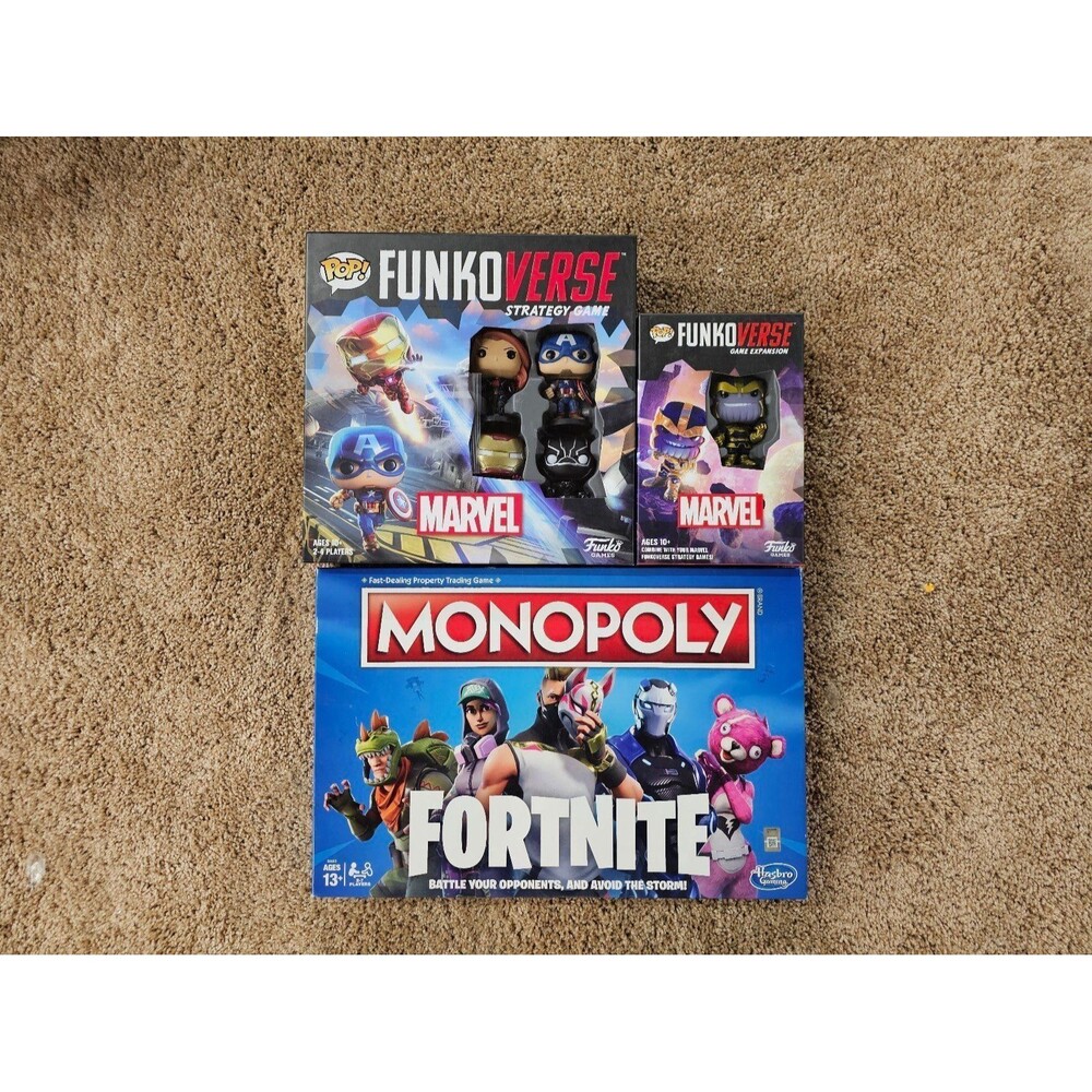 Marvel FunkoVerse Strategy Game bundle + Monopoly Fortnite